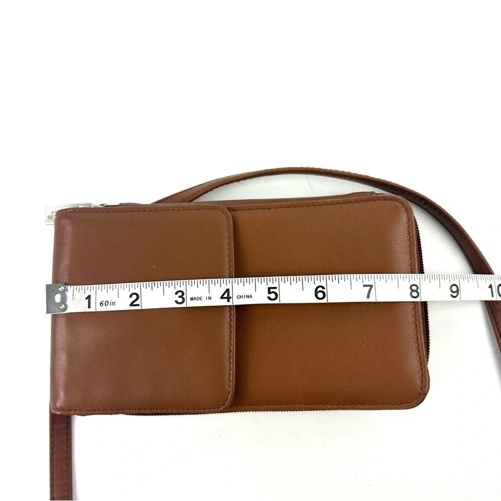 Tignanello Crossbody Wallet Brown‎ Tan Organizer Travel Handbag Purse NEW